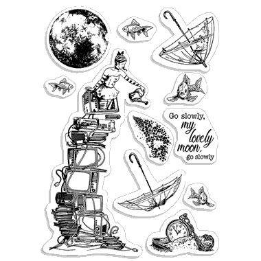 Clear Stamp Set 4"x6" Go slowly lovely moon