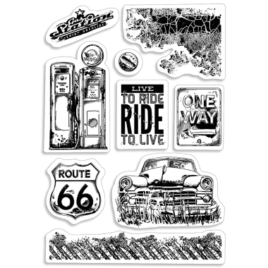 Clear Stamp Set 4"x6" Gas Station