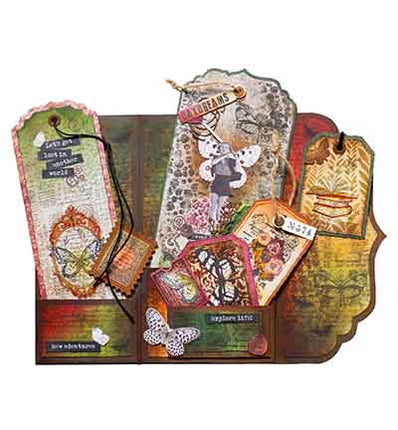 SL Clear Stickers Vintage roses Grunge Collection 5 Meter nr. 55