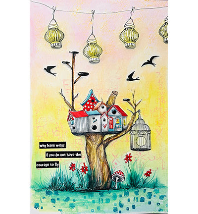 ABM Clear Stamp A bird mansion Art by Marlene nr.815