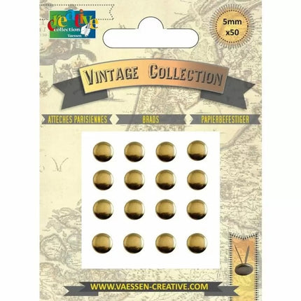 Vaessen Creative • Brads Vintage 5mm Goud 50pcs