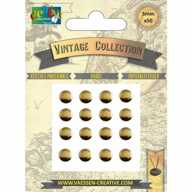 Vaessen Creative • Brads Vintage 5mm Goud 50pcs