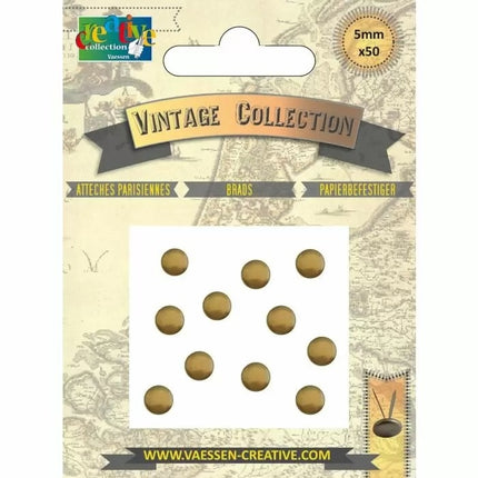 Vaessen Creative • Brads Vintage 5mm Antiek Goud 50pcs