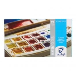Van Gogh • Aquarelverf plastic case set with 24 colours in half pans