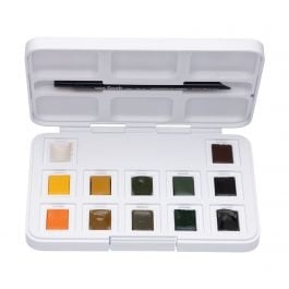 Van Gogh • Aquarelverf pocket box natuurtinten met 12 kleuren in halve napjes