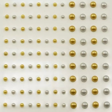 Vaessen Creative • Parels Half Zelfklevend 3+5mm 108pcs Zilv