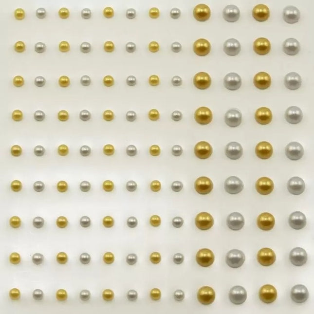 Vaessen Creative • Parels Half Zelfklevend 3+5mm 108pcs Zilv