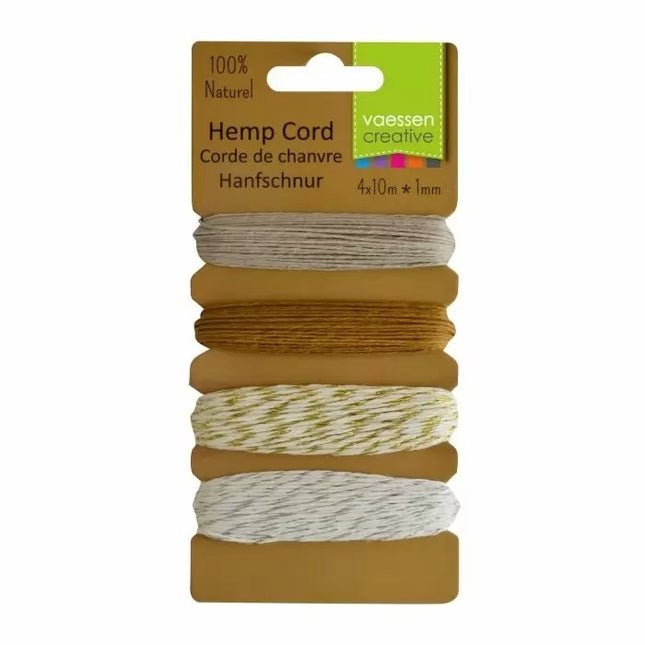Vaessen Creative • Hemp Cord Assortiment 4x10m Christmas