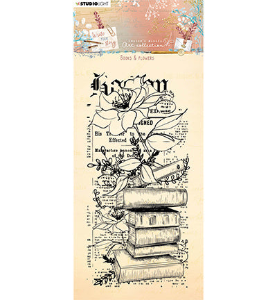 JMA Clear Stamp Books & ﬂowers Write Your Story nr.209