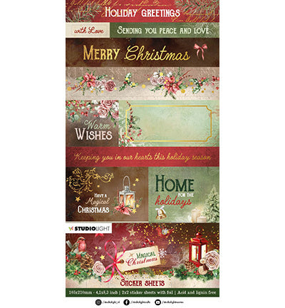 SL Sticker sheets 2x2 sheets Magical Christmas nr.13