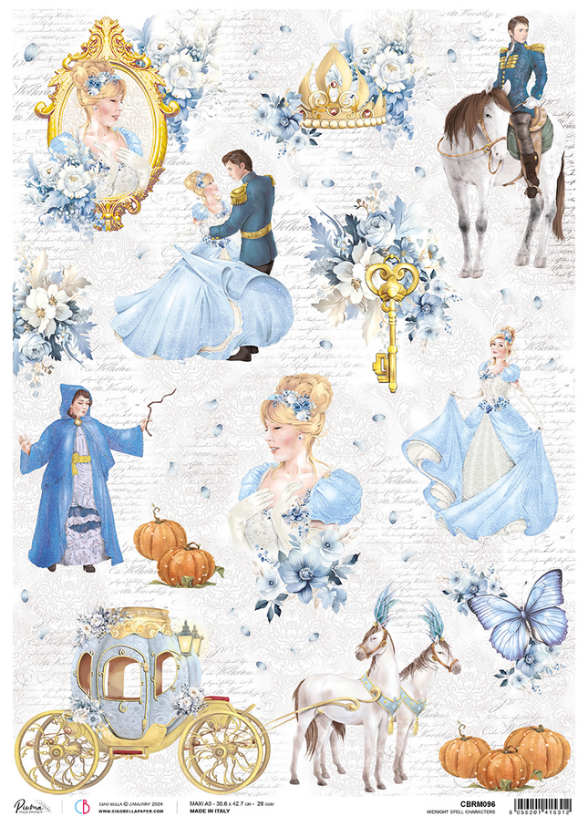 RICE PAPER A3 MIDNIGHT SPELL CHARACTERS