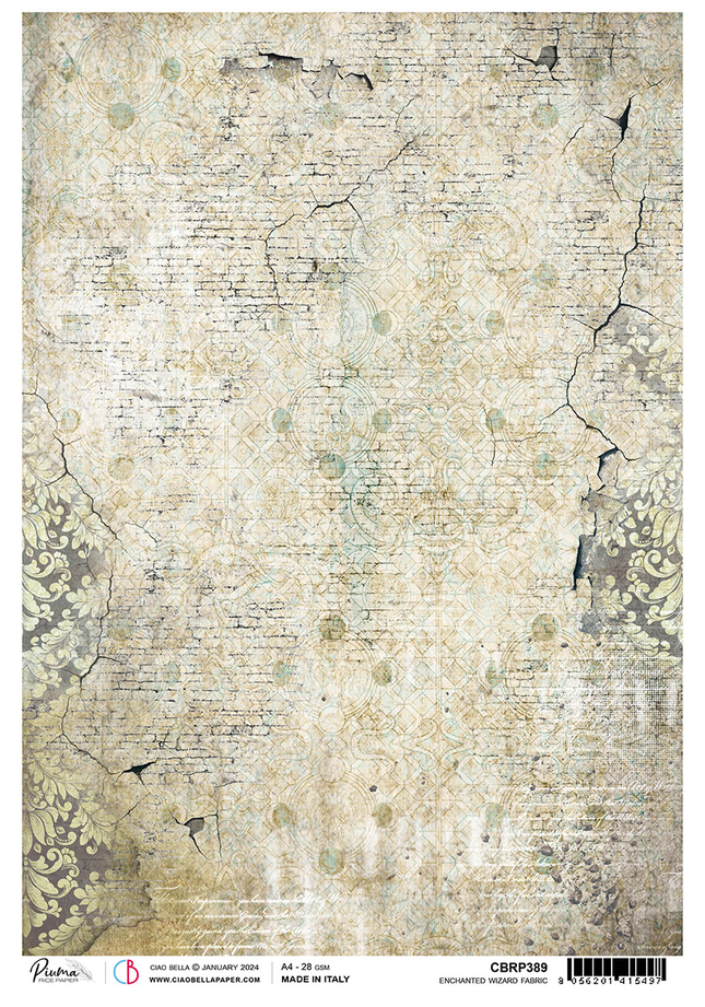 RICE PAPER A4 ENCHANTED WIZARD FABRIC