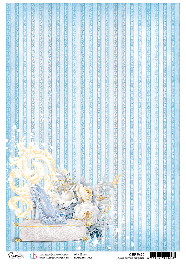 RICE PAPER A4 GLASS SLIPPER ELEGANCE