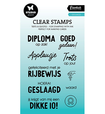 SL Clear stamp Geslaagd Essentials nr.642
