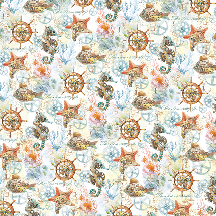 VELLUM CORAL REEF PAPER PATTERNS A4 6/PKG
