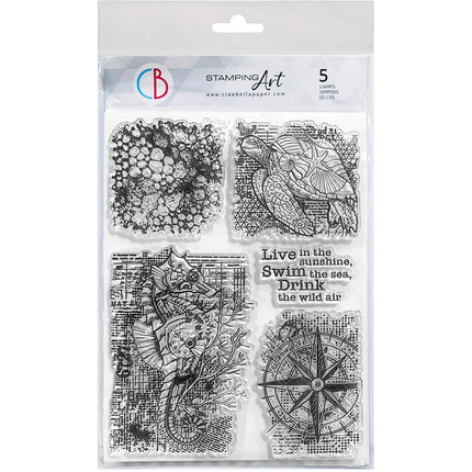 CLEAR STAMP SET 6"X8" MECHANICAL MARINE