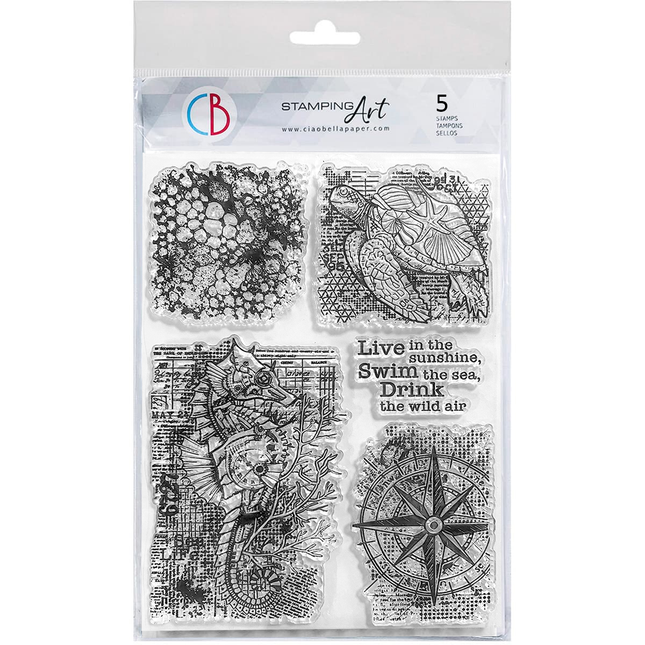 CLEAR STAMP SET 6"X8" MECHANICAL MARINE