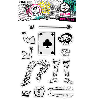 ABM Clear Stamp Playing card men Signature Collection nr.648