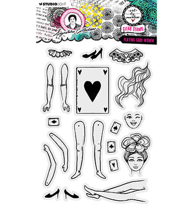 ABM Clear Stamp Playing card women Signature Collection nr.650