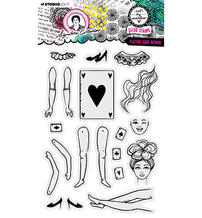ABM Clear Stamp Playing card women Signature Collection nr.650