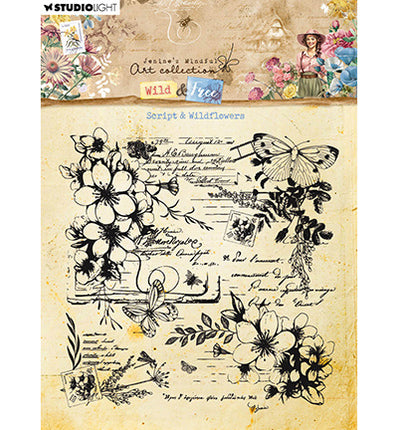 JMA Clear Stamp Script & Wildflowers Wild & Free nr.671