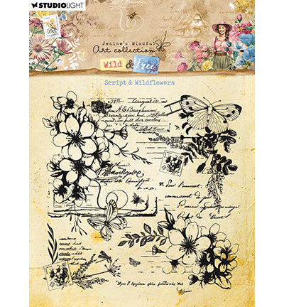 JMA Clear Stamp Script & Wildflowers Wild & Free nr.671