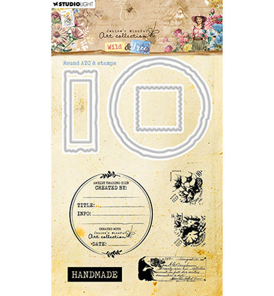 JMA Stamp & Cutting Die Round ATC & stamps Wild & Free nr.81