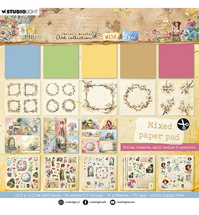 JMA Mixed Paper Pad Vellum, unicolor & elements Wild & Free nr.184