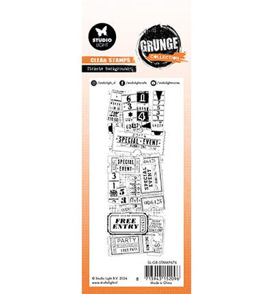 GR Clear Stamp Tickets background Grunge Collection nr.676