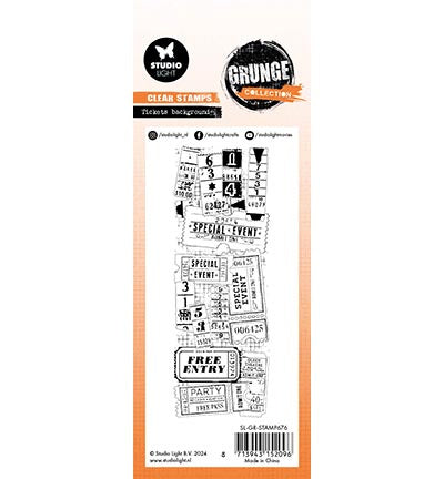GR Clear Stamp Tickets background Grunge Collection nr.676