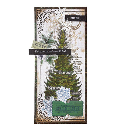 GR Clear Stamp Winter pine tree Grunge Collection nr.678