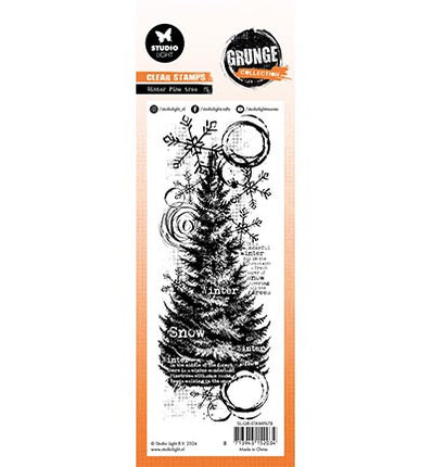 GR Clear Stamp Winter pine tree Grunge Collection nr.678