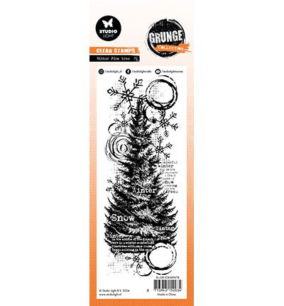 GR Clear Stamp Winter pine tree Grunge Collection nr.678