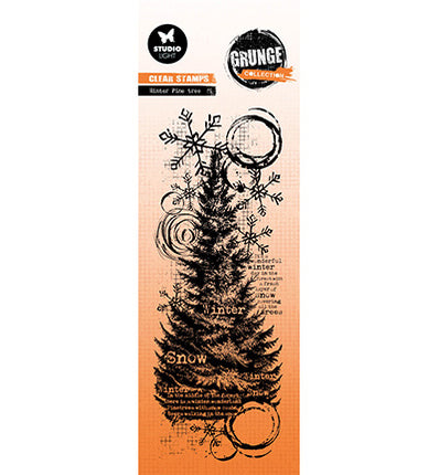 GR Clear Stamp Winter pine tree Grunge Collection nr.678