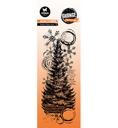 GR Clear Stamp Winter pine tree Grunge Collection nr.678
