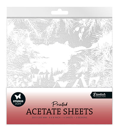 SL Acetate sheet Snowy town, pine & verses Essentials nr.07