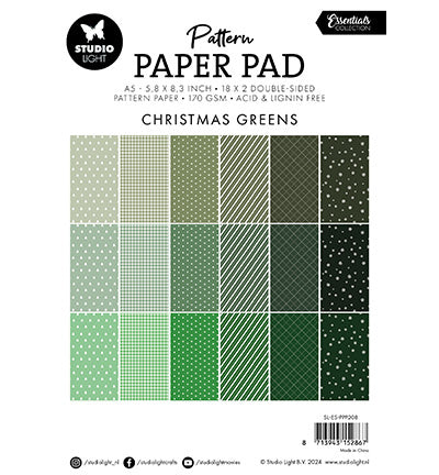 SL Pattern Paper Pad Christmas greens Essentials nr.208