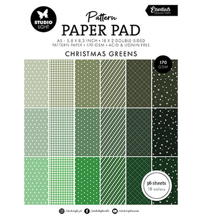 SL Pattern Paper Pad Christmas greens Essentials nr.208