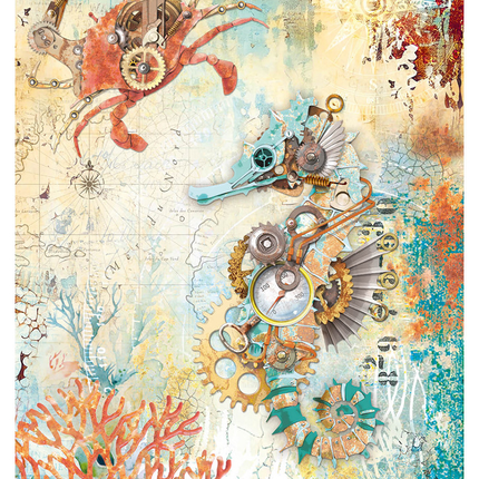 RICE PAPER A4 MECHANICAL SEAHORSE