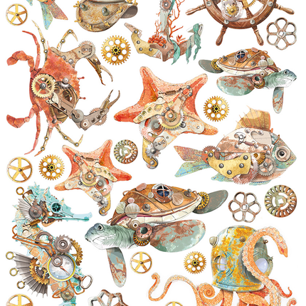RICE PAPER A4 SEA LIFE ELEMENTS