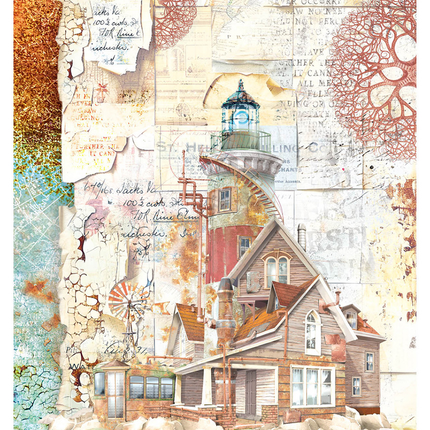 RICE PAPER A4 RUSTY LIGHTHOUSE