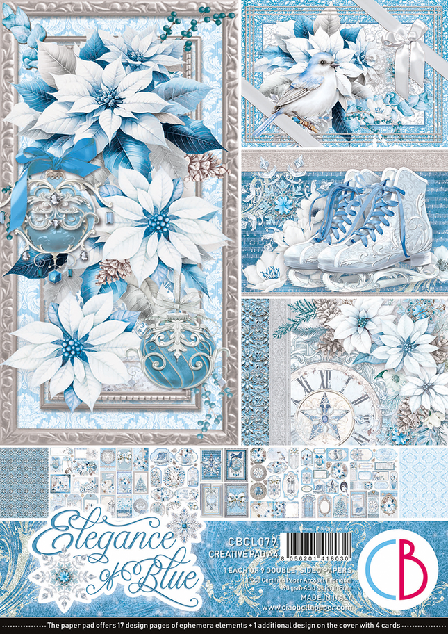 ELEGANCE OF BLUE CREATIVE PAD A4 9/PKG