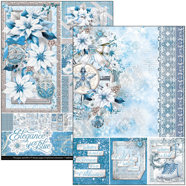 ELEGANCE OF BLUE CREATIVE PAD A4 9/PKG