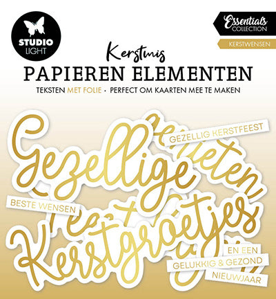 SL Paper Elements Golden Kerstwensen Essentials nr.16