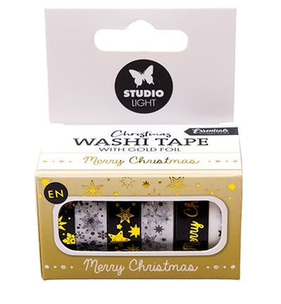 SL Washi tape Black/white - EN - Gold Essentials nr.22