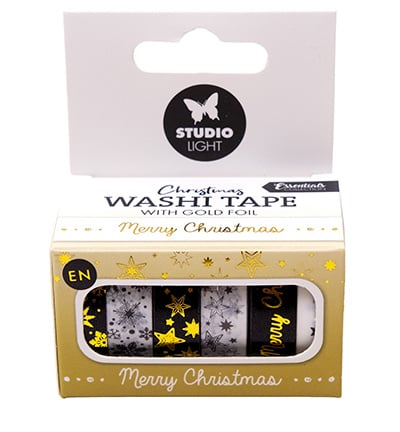 SL Washi tape Black/white - EN - Gold Essentials nr.22