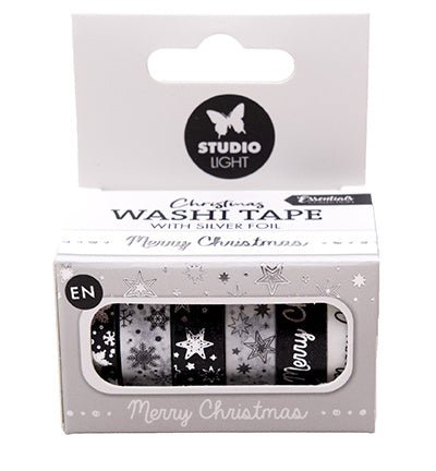 SL Washi tape Black/white - EN - Silver Essentials nr.23