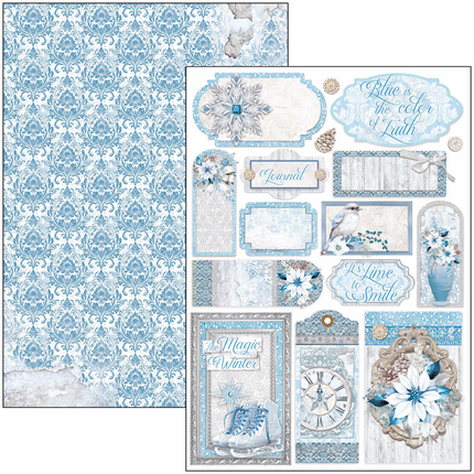 ELEGANCE OF BLUE CREATIVE PAD A4 9/PKG