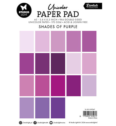 SL Unicolor paper pad Shades of purple Essentials nr.247