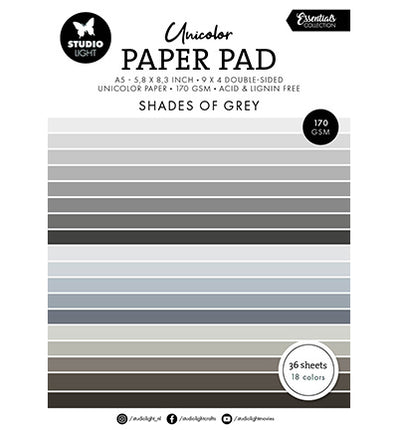 SL Unicolor paper pad Shades of grey Essentials nr.248